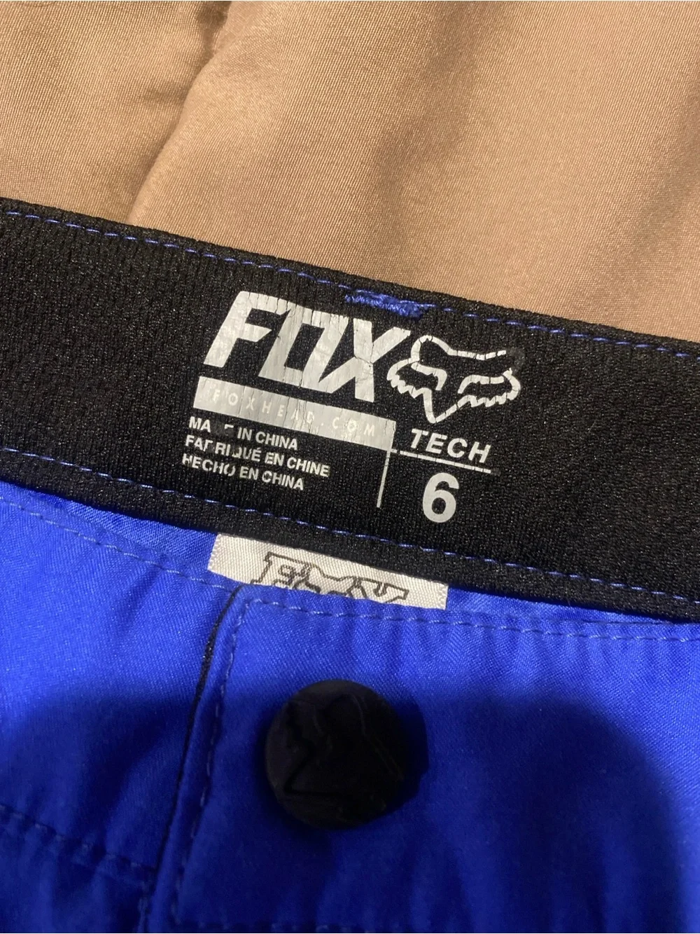 FOX tech motor sports womens blue nylon shorts 6 low rise